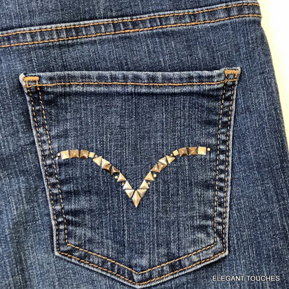 Levi's Women's 512 Perfectly Slimming Boot Cut Jeans 4 Dark Wash Studded Pockets - Picture 3 of 8